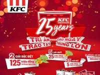 Kỷ niệm 25 năm có mặt tại Việt Nam- KFC khuyến mãi với chương trình khủng" TRI ÂN TRAO TAY – CÀO NGAY TRÚNG LỚN!!!